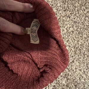 Pink Rose Women's Cowl Neck Sweater in Deep Rust